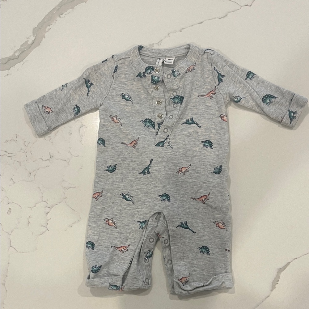 Janie and Jack dinosaur romper, 0-3 months